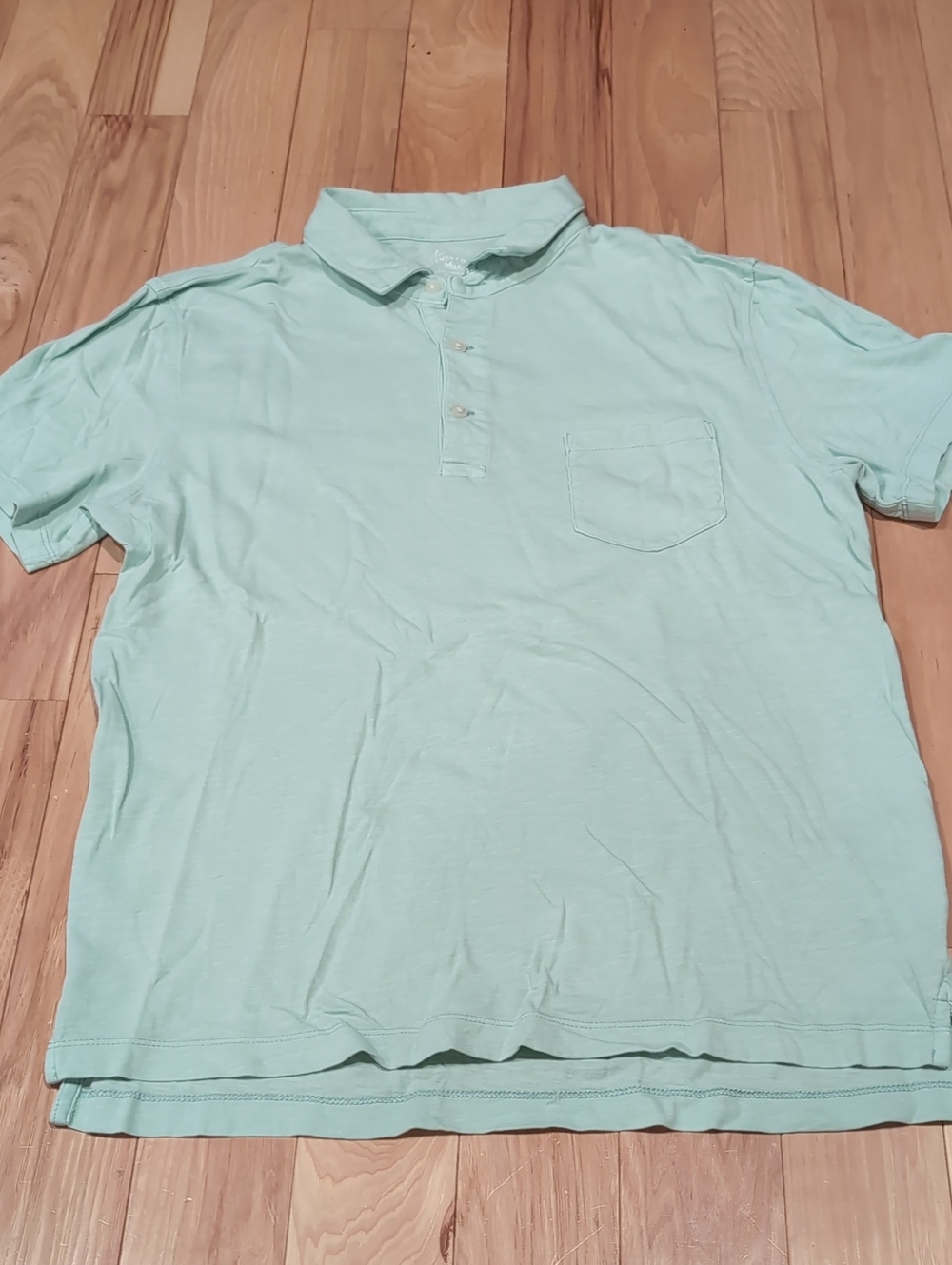 J. Crew Mint Green Short-Sleeve Polo with Chest Pocket
